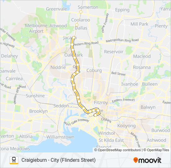 CRAIGIEBURN Train Line Map