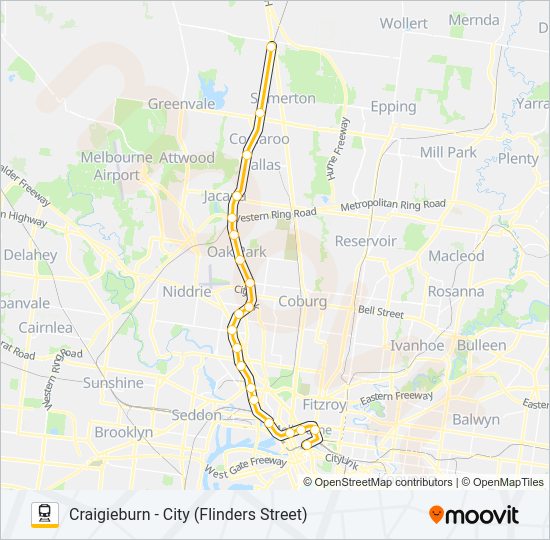 CRAIGIEBURN Train Line Map