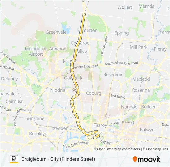 CRAIGIEBURN Train Line Map