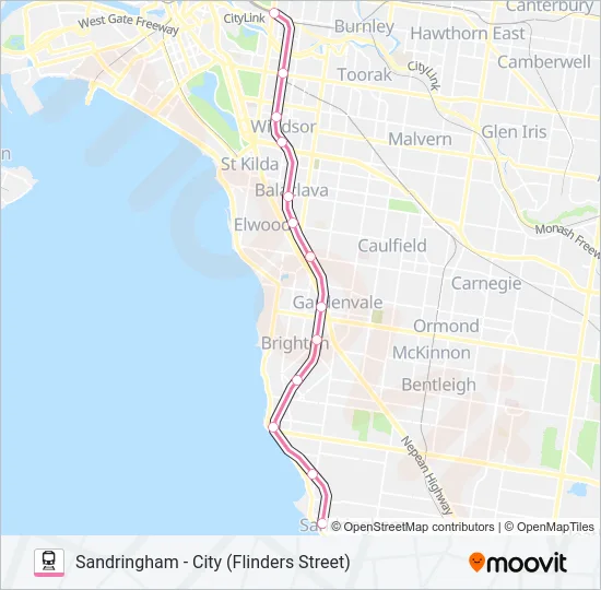 SANDRINGHAM Train Line Map