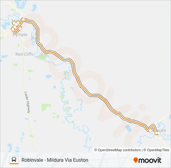 ROBINVALE - MILDURA VIA EUSTON Bus Line Map