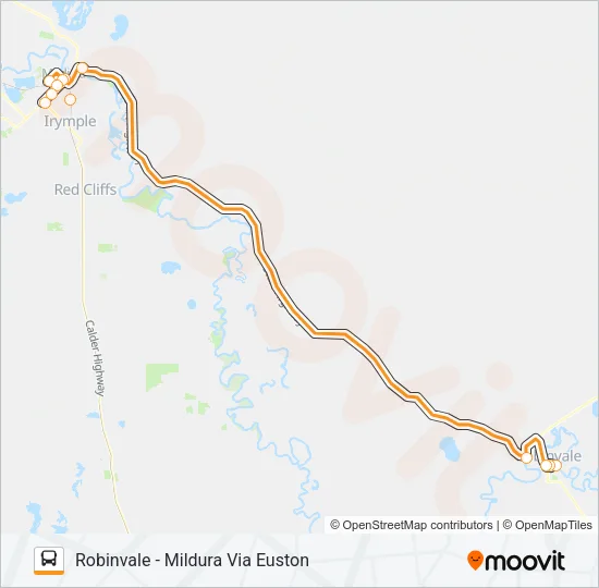 ROBINVALE - MILDURA VIA EUSTON Bus Line Map