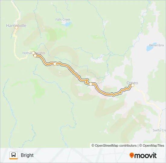 BRIGHT - OMEO VIA HOTHAM HEIGHTS Bus Line Map