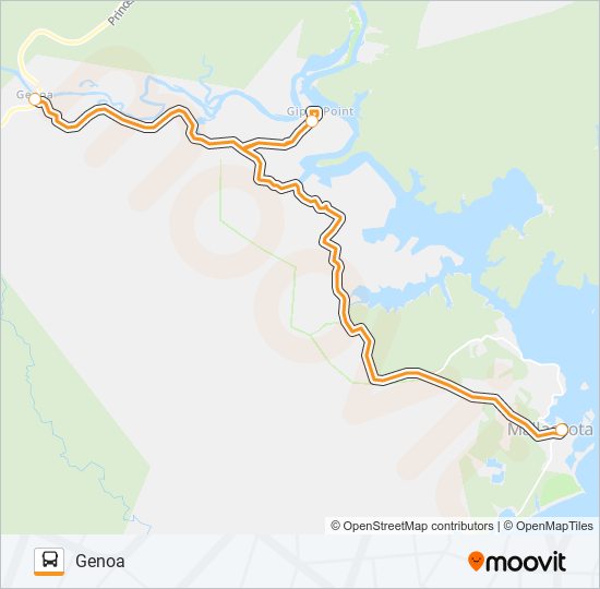 GENOA - MALLACOOTA VIA GIPSY POINT bus Line Map