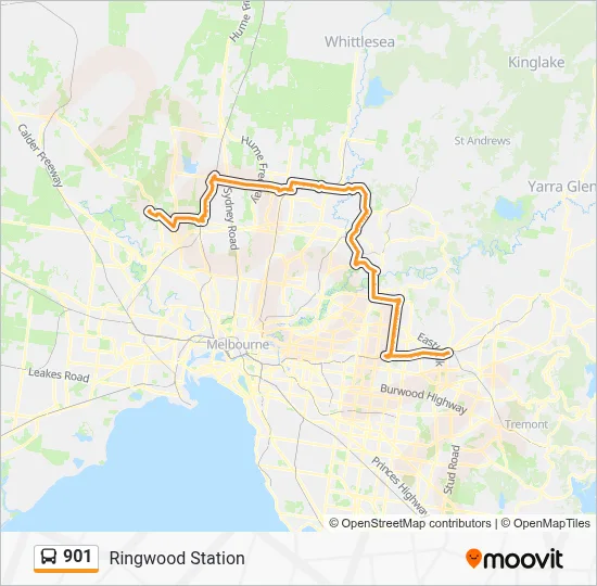 901 Route: Schedules, Stops & Maps - Ringwood Station (Updated)