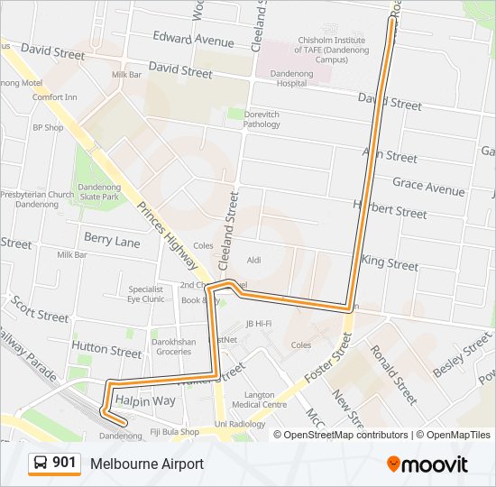 901 Route Schedules, Stops & Maps Melbourne Airport (Updated)