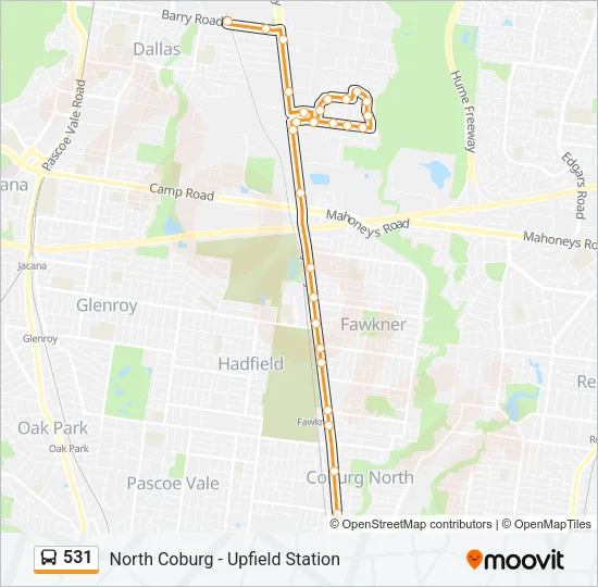 531 Bus Line Map