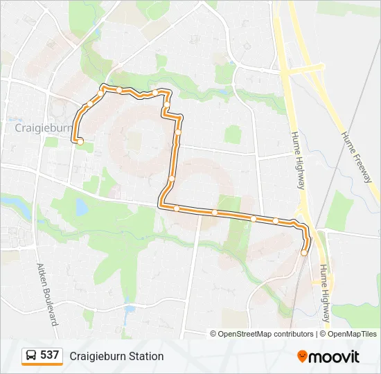 537 Bus Line Map