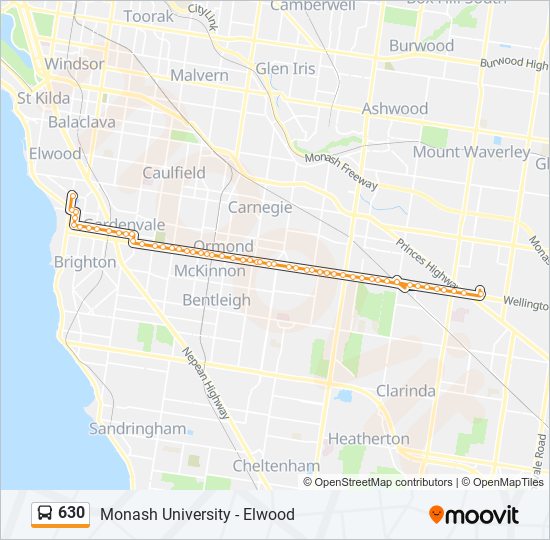 630 bus Line Map