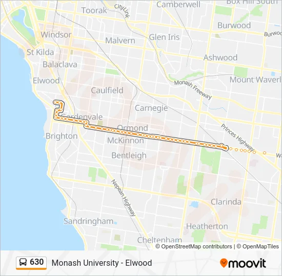 630 Bus Line Map