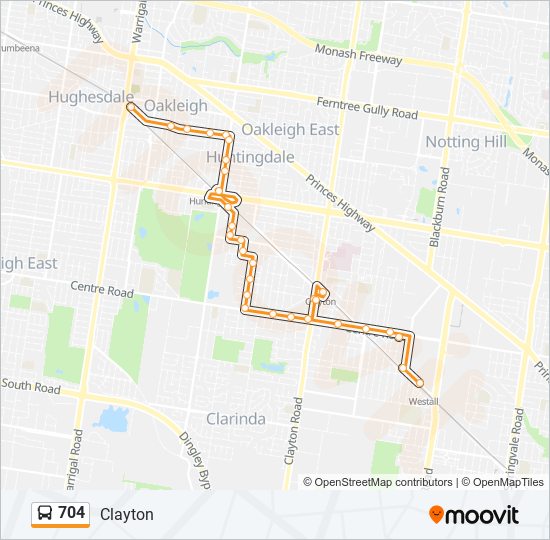 704 bus Line Map