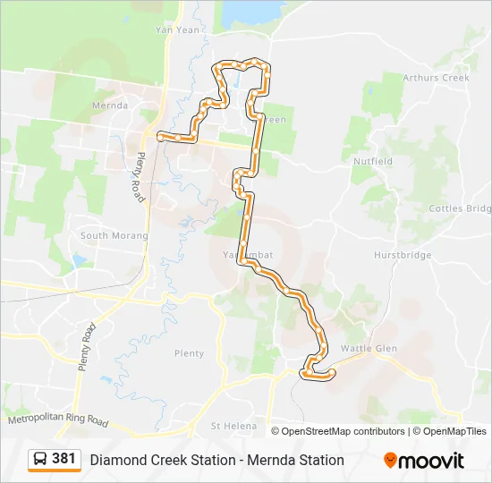 381 Route - Diamond Creek Station - Mernda Station: Schedules, Stops ...