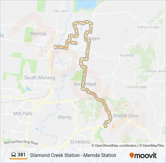 381 Bus Line Map