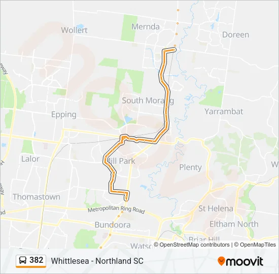 382 Bus Line Map