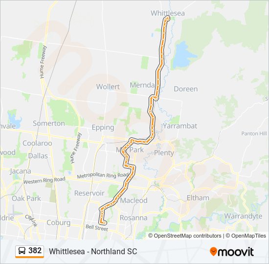 Mapa de 382 de autobús