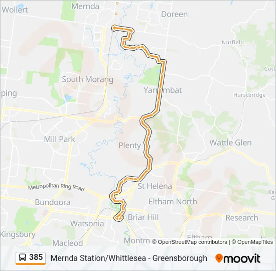 385 Bus Line Map