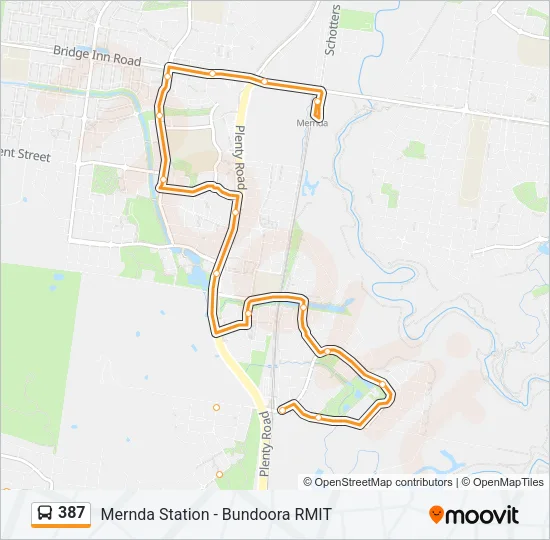 387 Bus Line Map