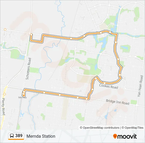 389 Bus Line Map