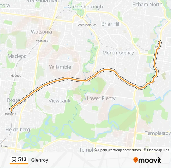 Mapa de 513 de autobús