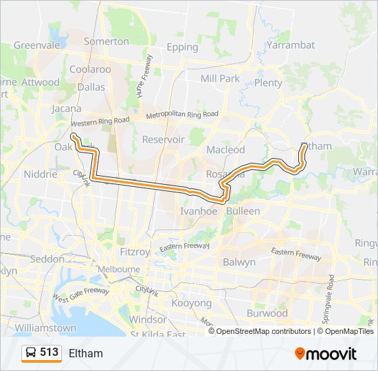 513 Route: Schedules, Stops & Maps - Eltham (Updated)