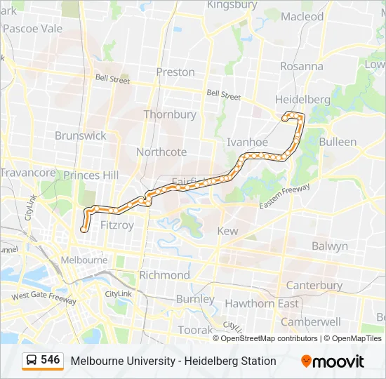 546 Bus Line Map