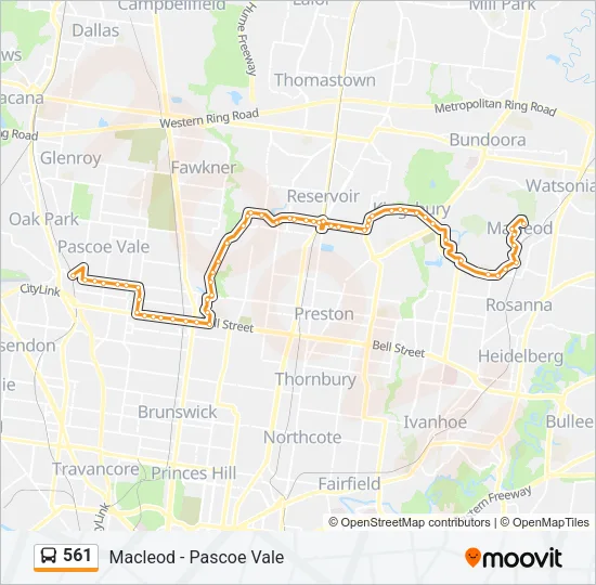 561 Bus Line Map