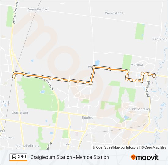 390 Route Schedules Stops Maps Craigieburn Station Updated 
