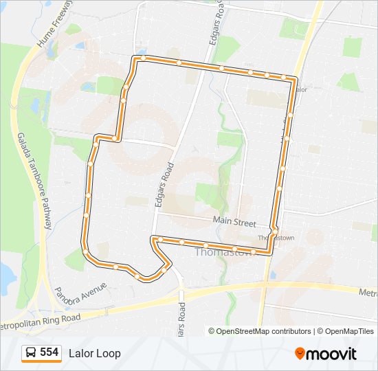 554 Route: Schedules, Stops & Maps - Lalor Loop (Updated)
