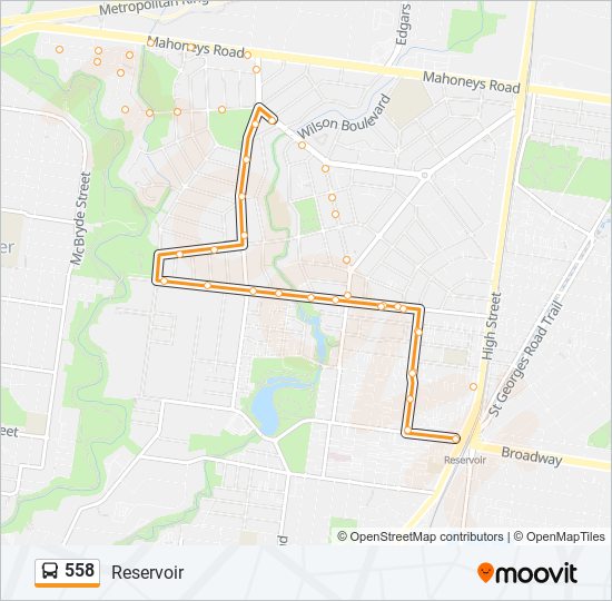 Mapa de 558 de autobús