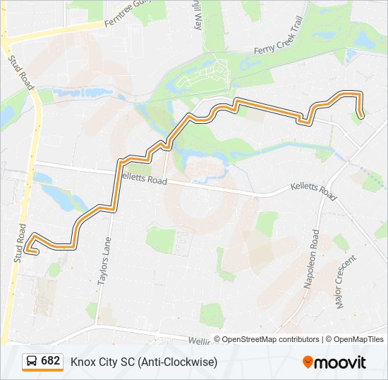 Mapa de 682 de autobús