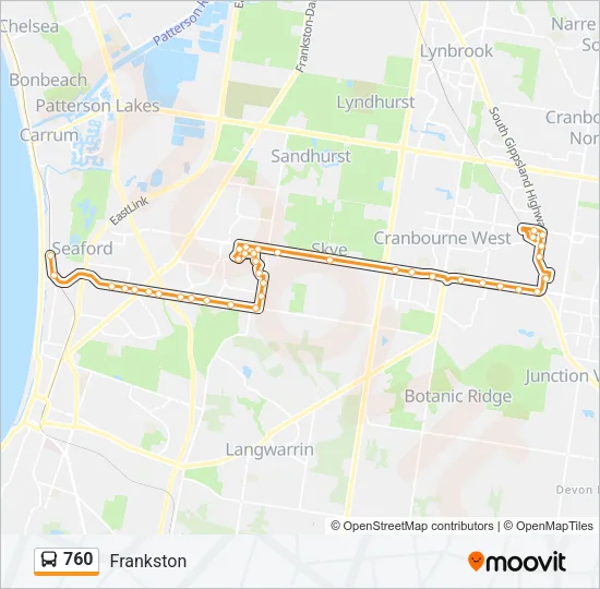 760 Bus Line Map