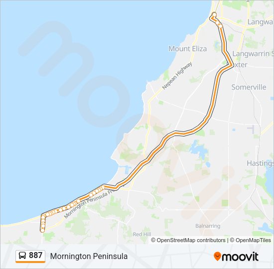 887 Bus Line Map
