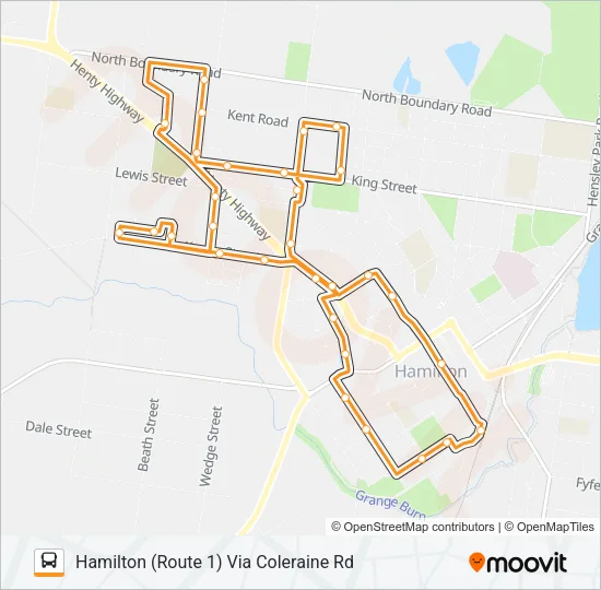1 Bus Line Map