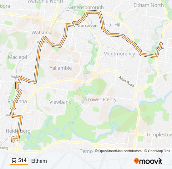 Mapa de 514 de autobús