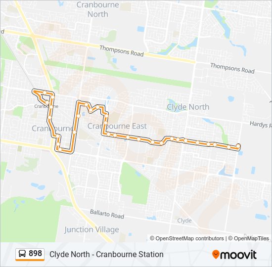 Mapa de 898 de autobús