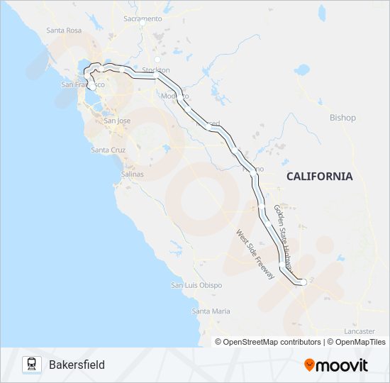 SAN JOAQUINS train Line Map