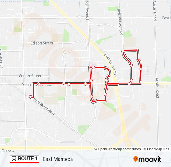 ROUTE 1 Bus Line Map