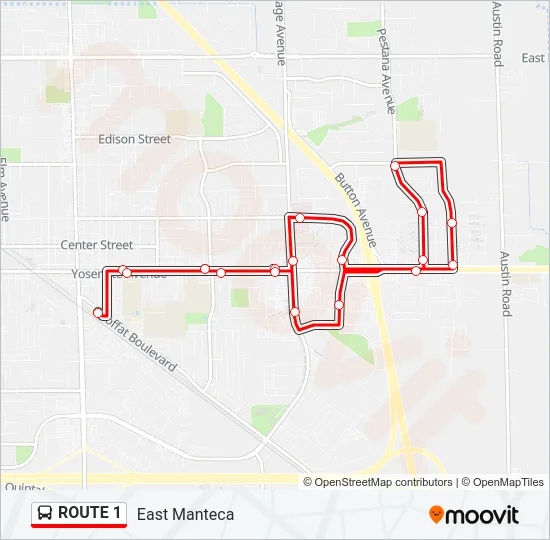 ROUTE 1 Bus Line Map