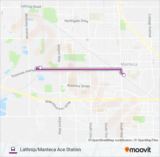 ACE SHUTTLE Bus Line Map