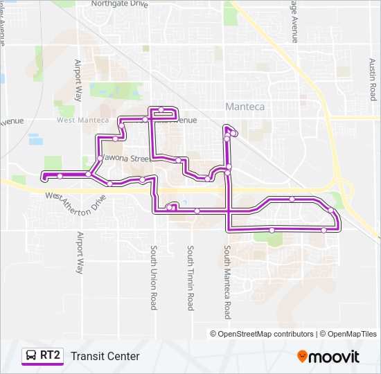 RT2 Bus Line Map