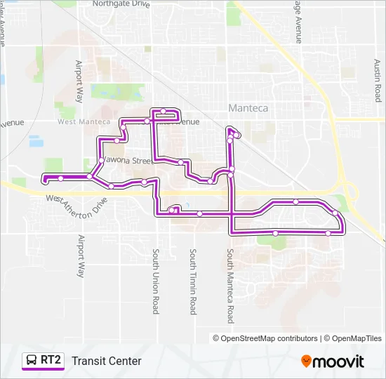 RT2 Bus Line Map
