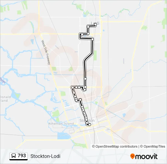 793 Bus Line Map