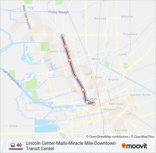 40 Bus Line Map