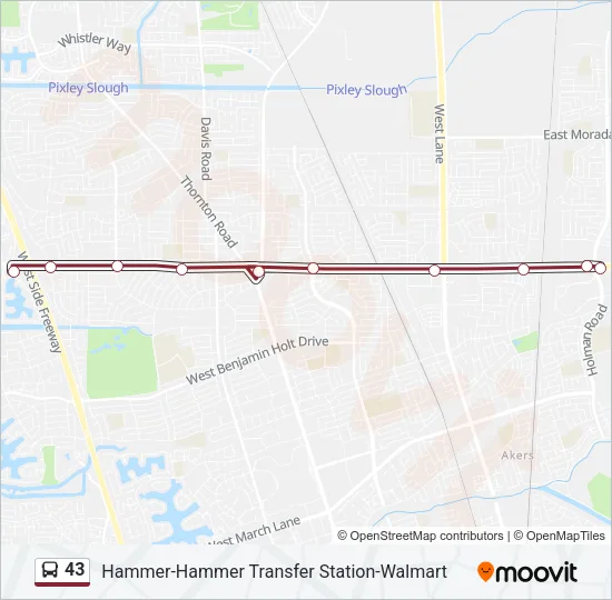 43 Bus Line Map