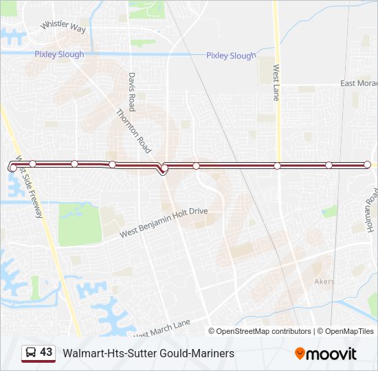 43 bus Line Map