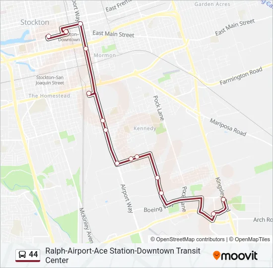 44 Bus Line Map