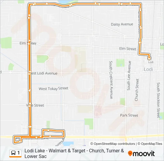 1 Bus Line Map