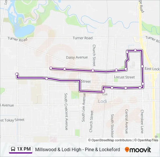 1X PM Bus Line Map