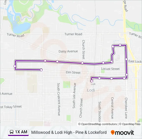 1X AM Bus Line Map