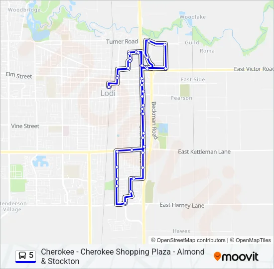 5 Bus Line Map